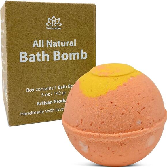 "Fruity Blend" Natural Bath Bomb in kraft box - 5 oz - Picture 1 of 5